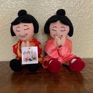 Disney It’s A Small World 🌎 Chinese & Japanese Girls Mini Bean Bag Plush Set